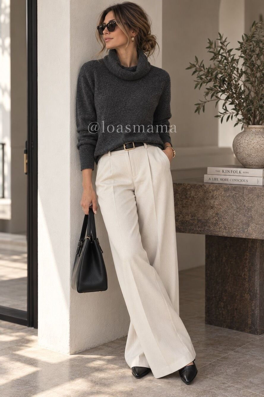 Uniqlo 100% cashmere turtle neck sweater M Charcoal gray minimalist quiet luxury